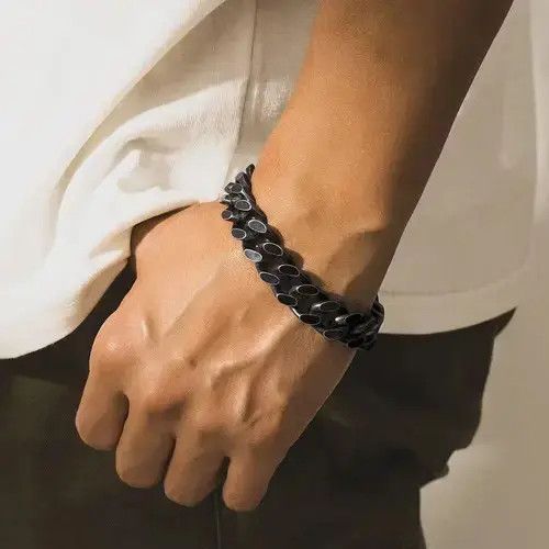 VIBE Black Titanium Steel Bracelet Size ONE SIZE - 1 Thumbnail
