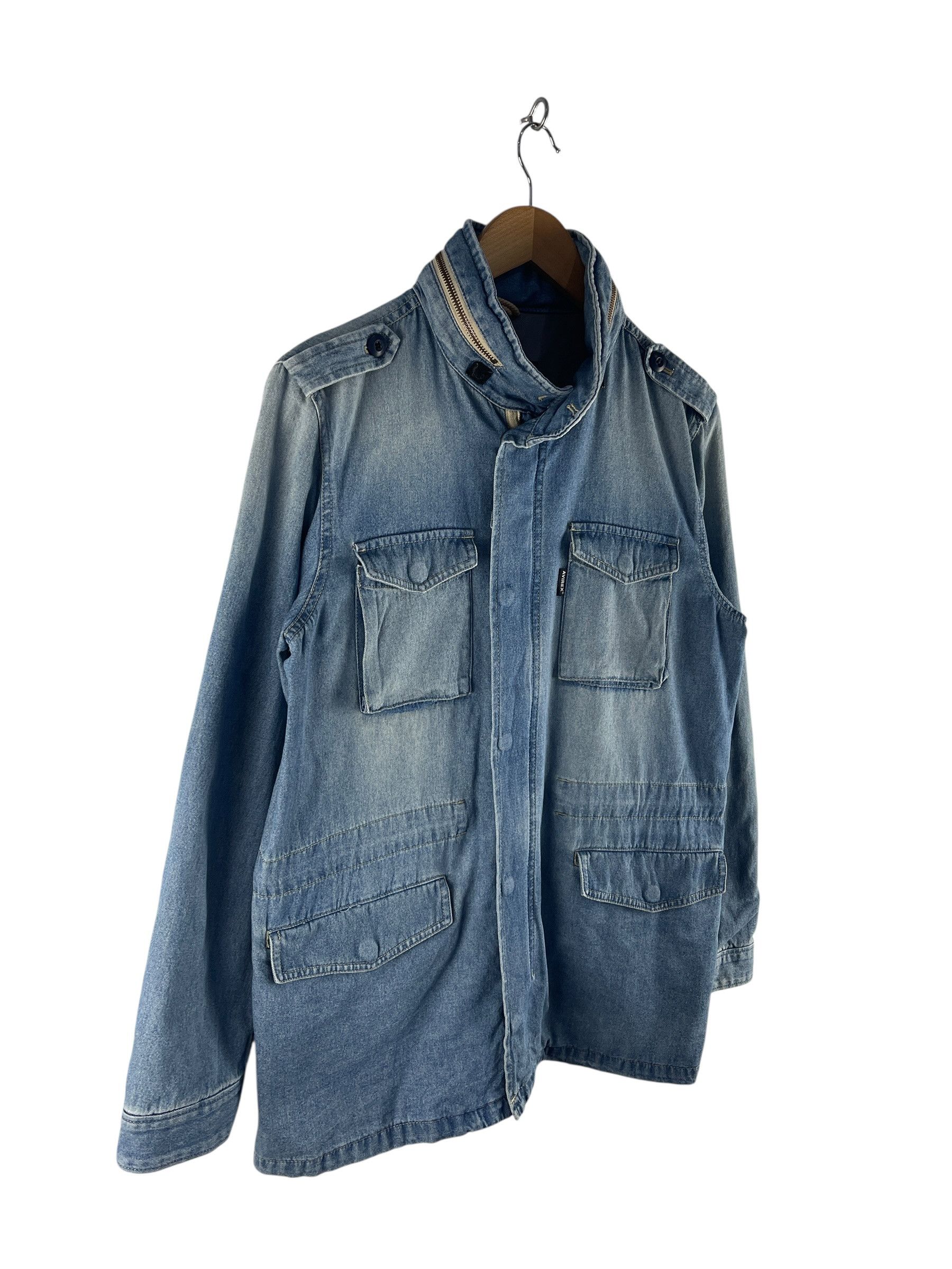 Avirex Vintage Avirex PX Hooded Denim Field Jacket Military Style Size US L / EU 52-54 / 3 - 4 Thumbnail
