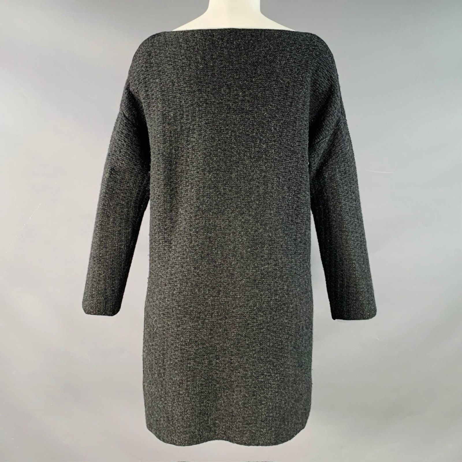 Other EVAM EVA SGrey Charcoal Wool Camel Sweater Above Knee Dress Size S / US 4 / IT 40 - 3 Thumbnail
