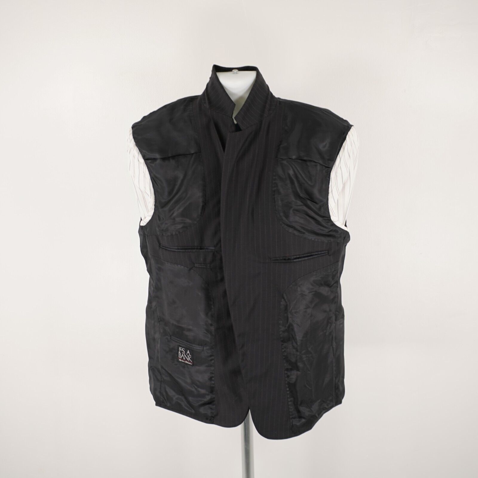 Jos. A. Bank Jos A Bank Signature Wool 2 Piece Suit 42S 39/29 Black W/ Br Size 42S - 14 Thumbnail