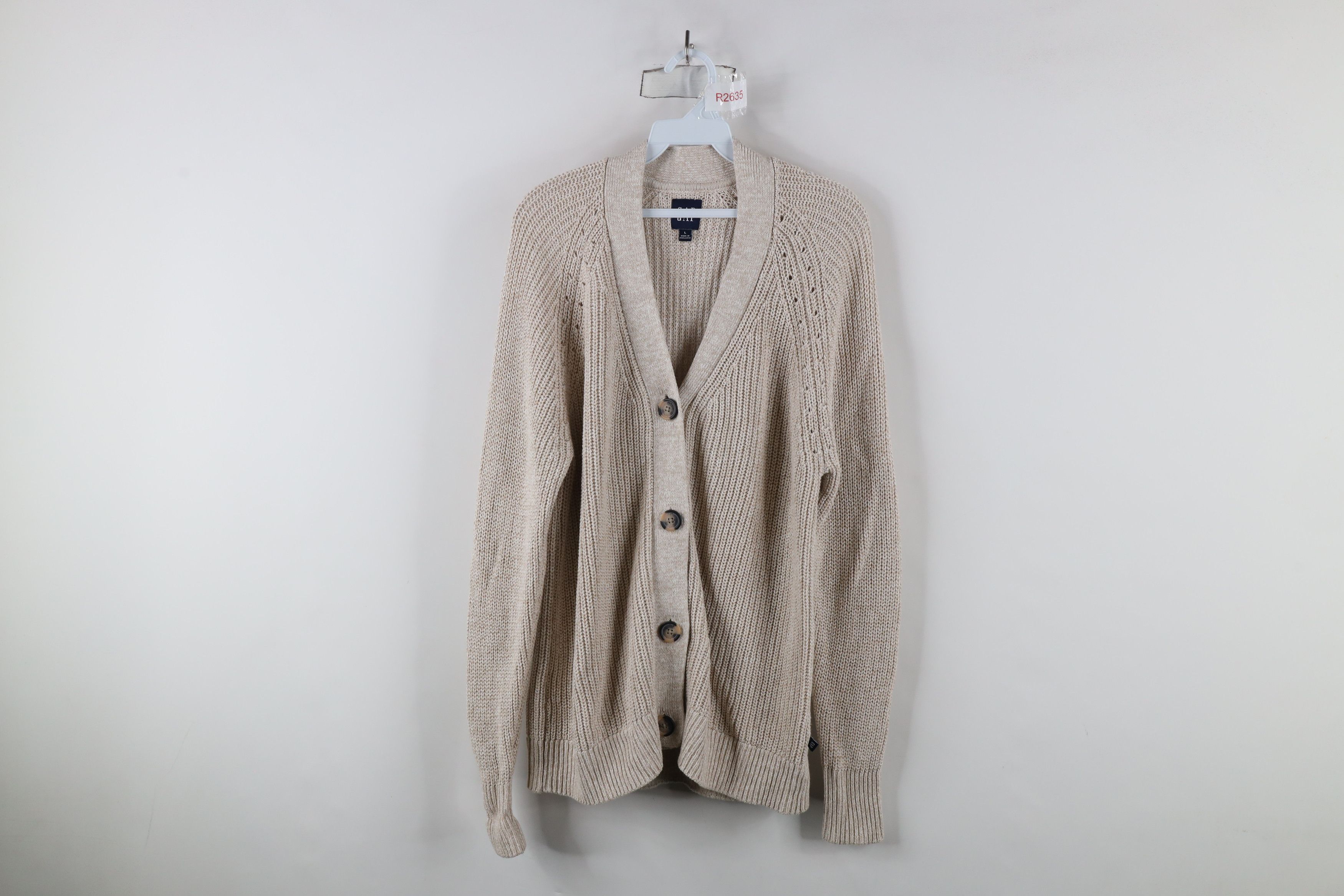 Gap × Vintage Vintage Gap Big Button Chunky Ribbed Knit Cardigan Sweater Size L / US 10 / IT 46 - 1 Thumbnail