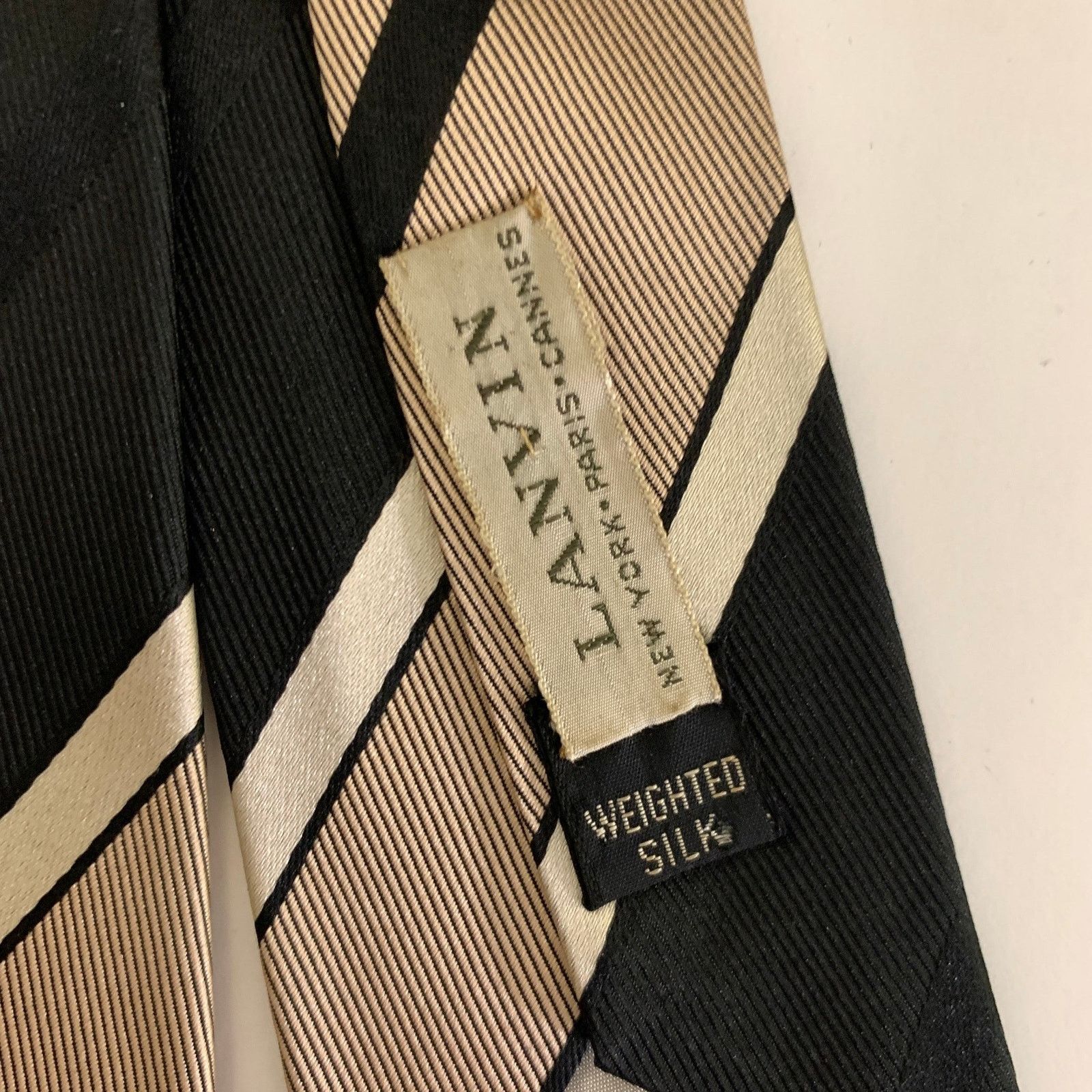 Lanvin LANVIN Black Mauve Diagonal Stripe Silk Tie Size ONE SIZE - 2 Thumbnail