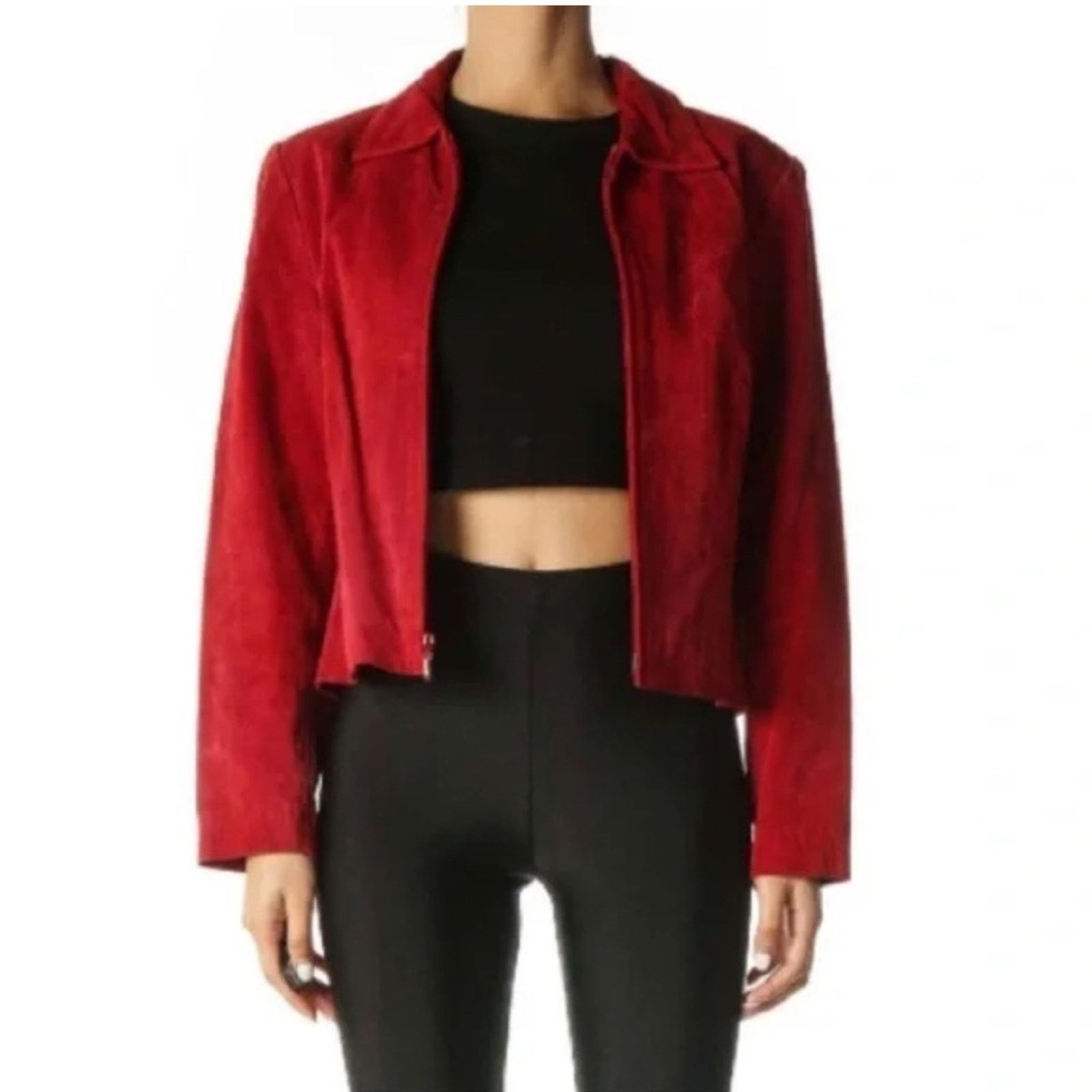 Vintage Vintage Revue Red Footloose Leather Jacket Size XL / US 12-14 / IT 48-50 - 5 Thumbnail