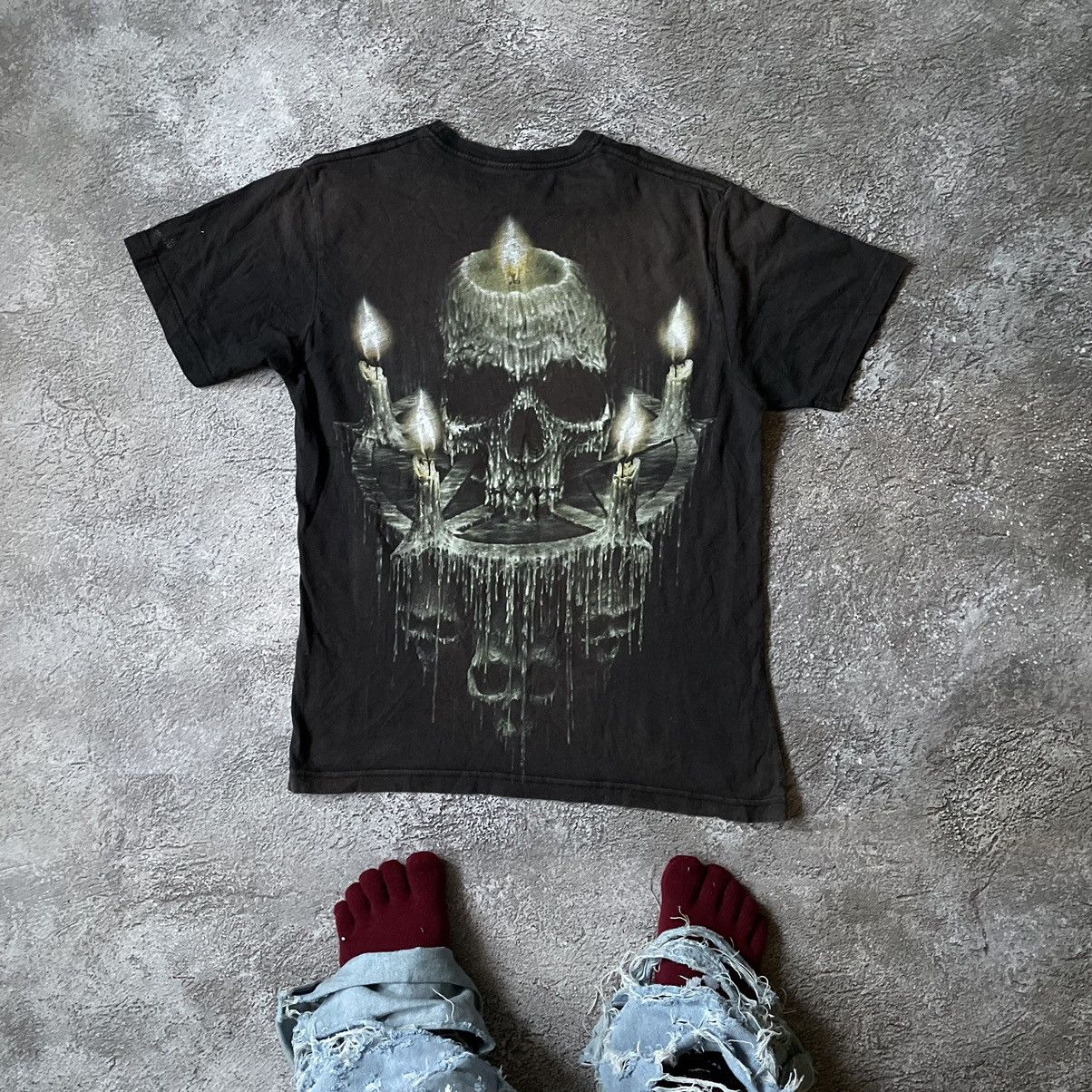 Vintage Vintage 00s Skeleton Graphic Tee Grunge Dark Horror Streetwe Size US M / EU 48-50 / 2 - 4 Thumbnail