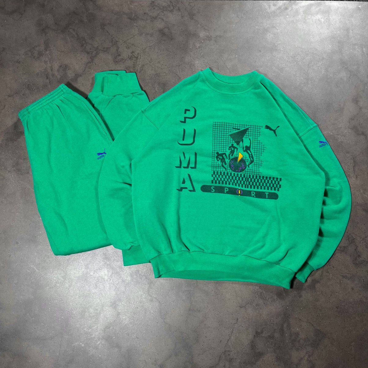 Puma Puma Sports 90s Vintage Sweatsuit Cotton Trackset Boxy Hype Size US XL / EU 56 / 4 - 1 Thumbnail