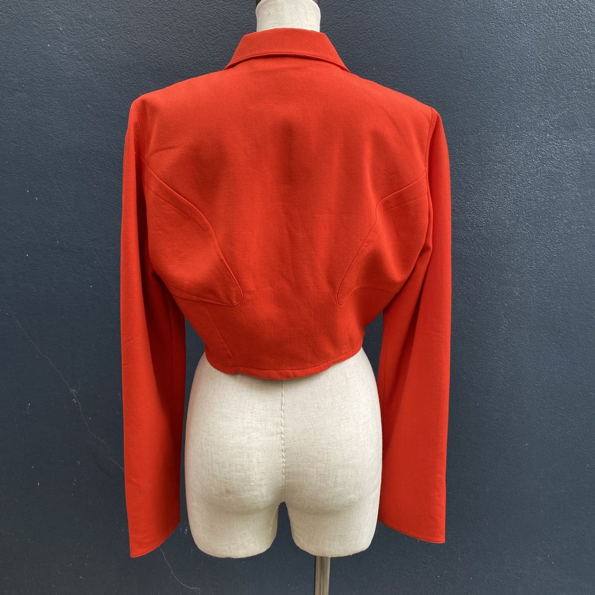 Thierry Mugler Thierry Mugler DIY Cropped Red Blazer Size S / US 4 / IT 40 - 5 Thumbnail