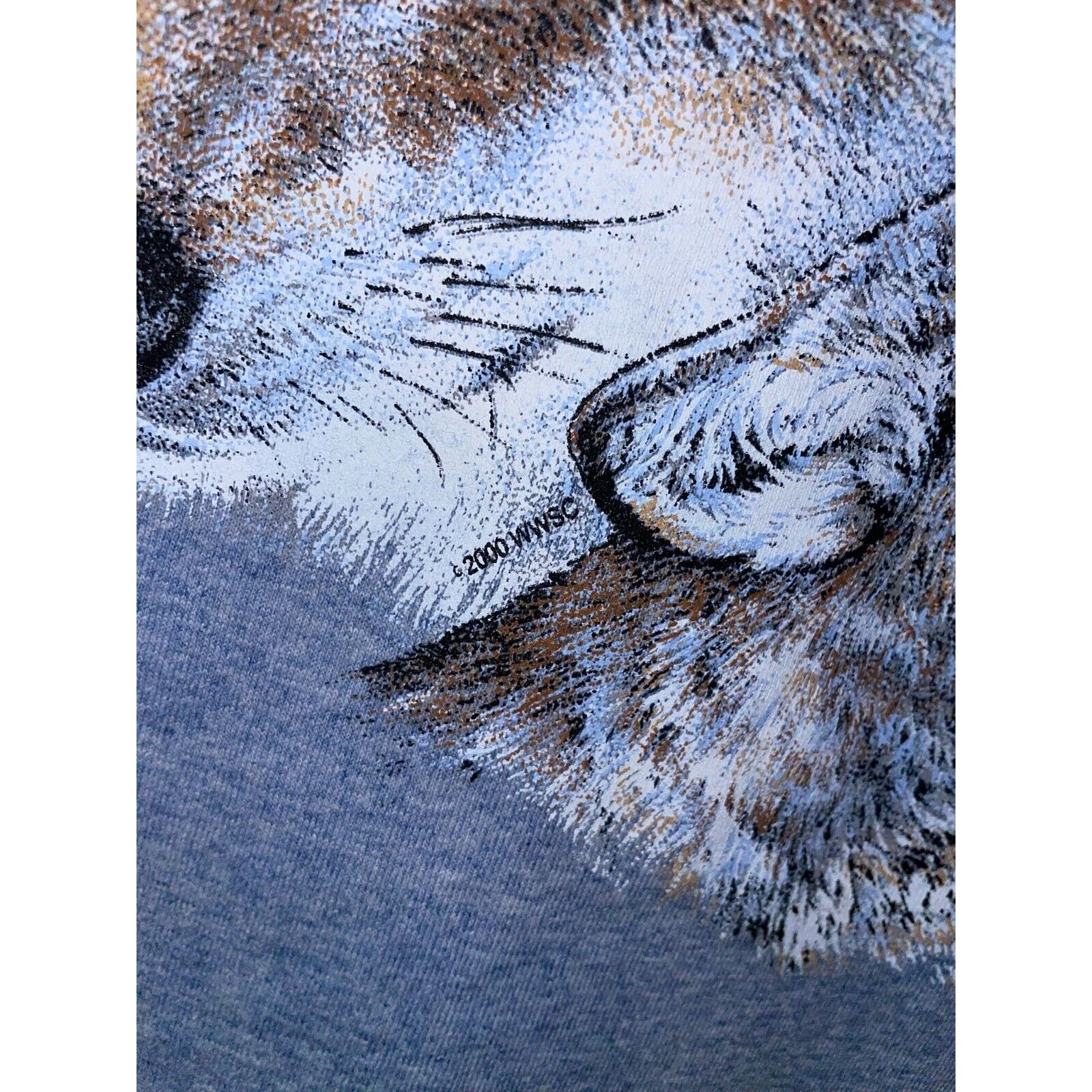 Anvil Vintage Wolf Shirt Graphic Woolrich Animal Blue Tee Small Size US S / EU 44-46 / 1 - 6 Thumbnail