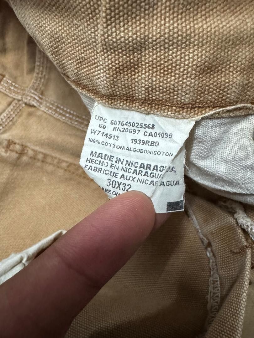 Dickies 💥CRAZY💥VTG DICKIES INSANE THRASHED DUCK WORKWEAR CARPENTER Size US 29 - 9 Thumbnail