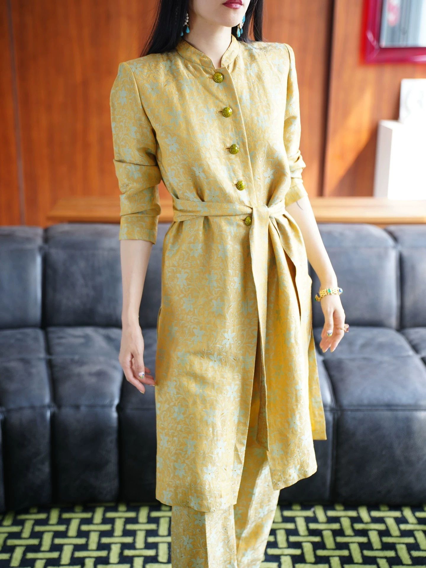 Yves Saint Laurent YSL Rive Gauche 1998 Runway Silk-Linen 3-Piece Set Size XS / US 0-2 / IT 36-38 - 9 Thumbnail