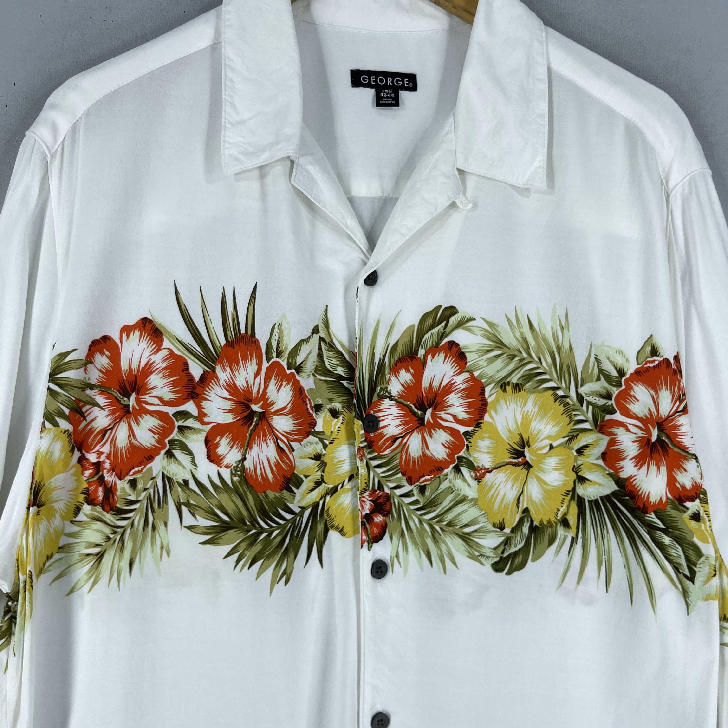 Vintage Vintage Hawaiian Hibiscus Flower Motive Button Up Size US L / EU 52-54 / 3 - 2 Thumbnail