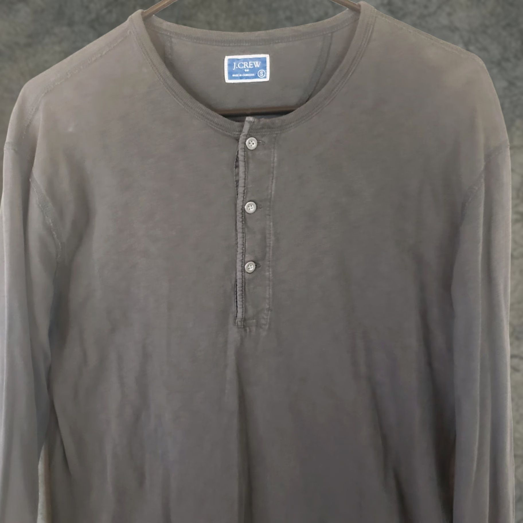 J.Crew J.CREW Henley Shirt Mens L Dark Gray Cotton Long Sleeve Preppy Casual Shirt Size US L / EU 52-54 / 3 - 1 Thumbnail