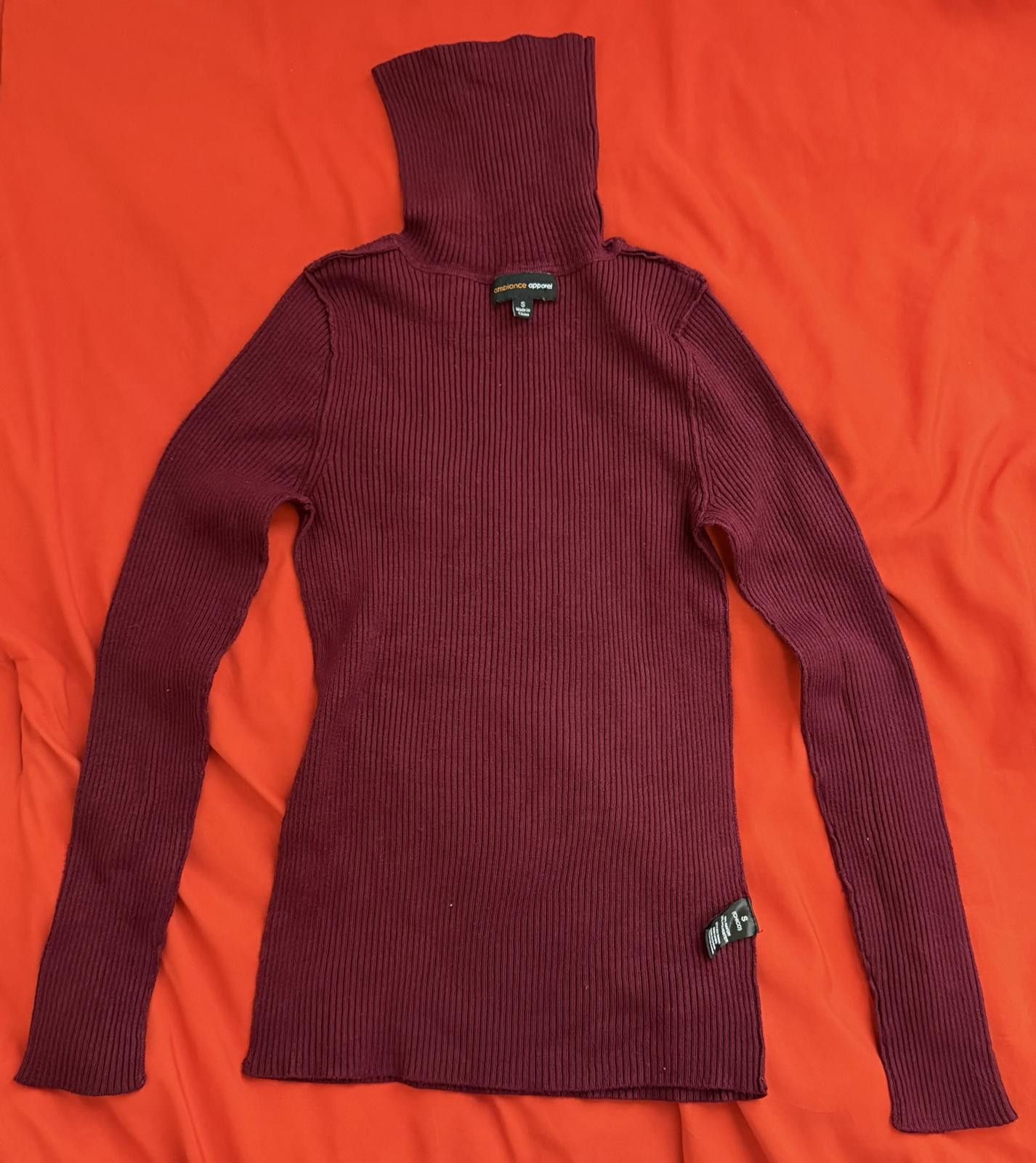 Other AMBIANCE APPAREL Knit Turtleneck in Burgundy (SMALL) Size S / US 4 / IT 40 - 3 Thumbnail