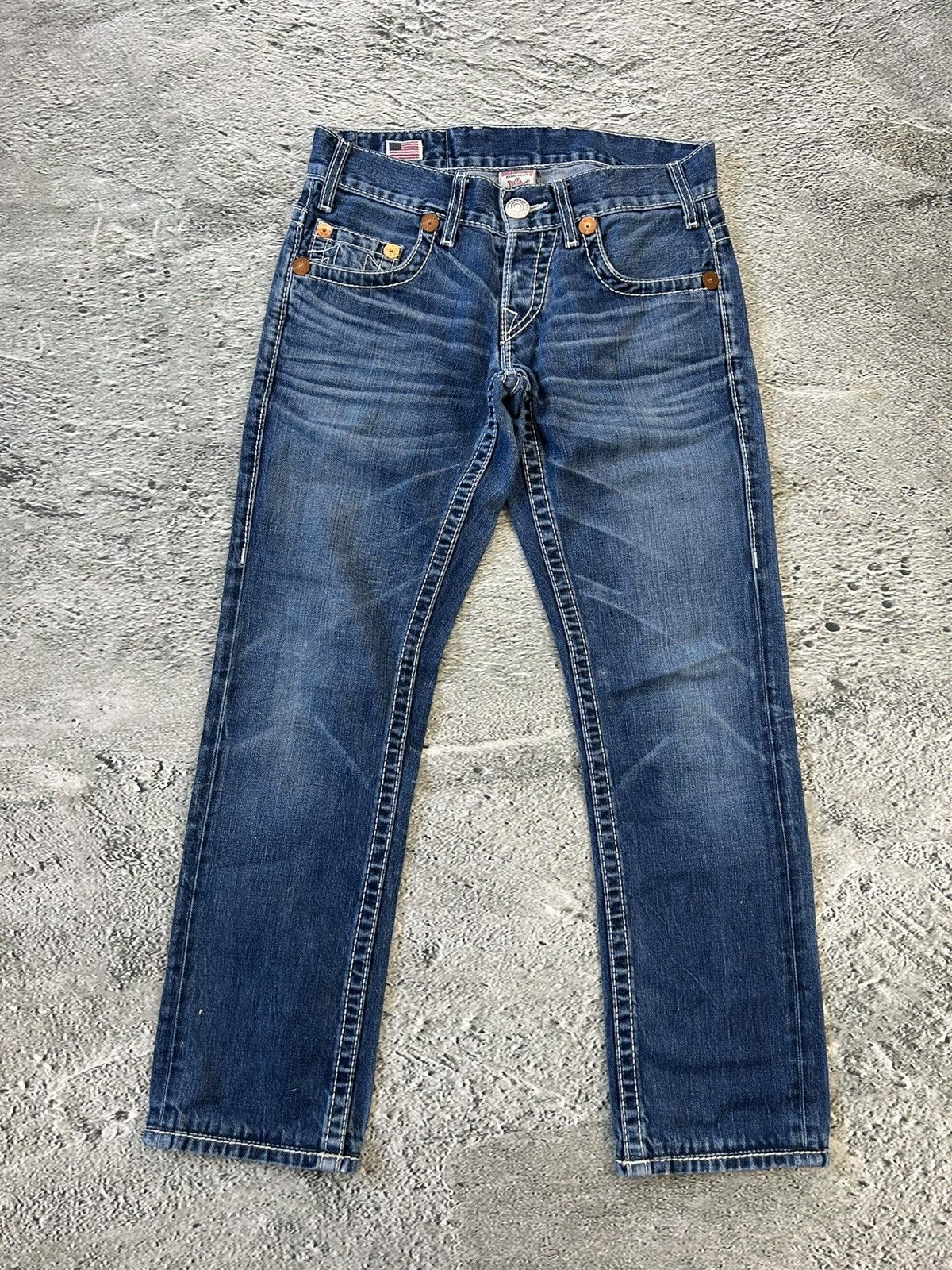 True Religion True Religion blue jeans white thick stitching Y2K Size US 28 / EU 44 - 6 Thumbnail