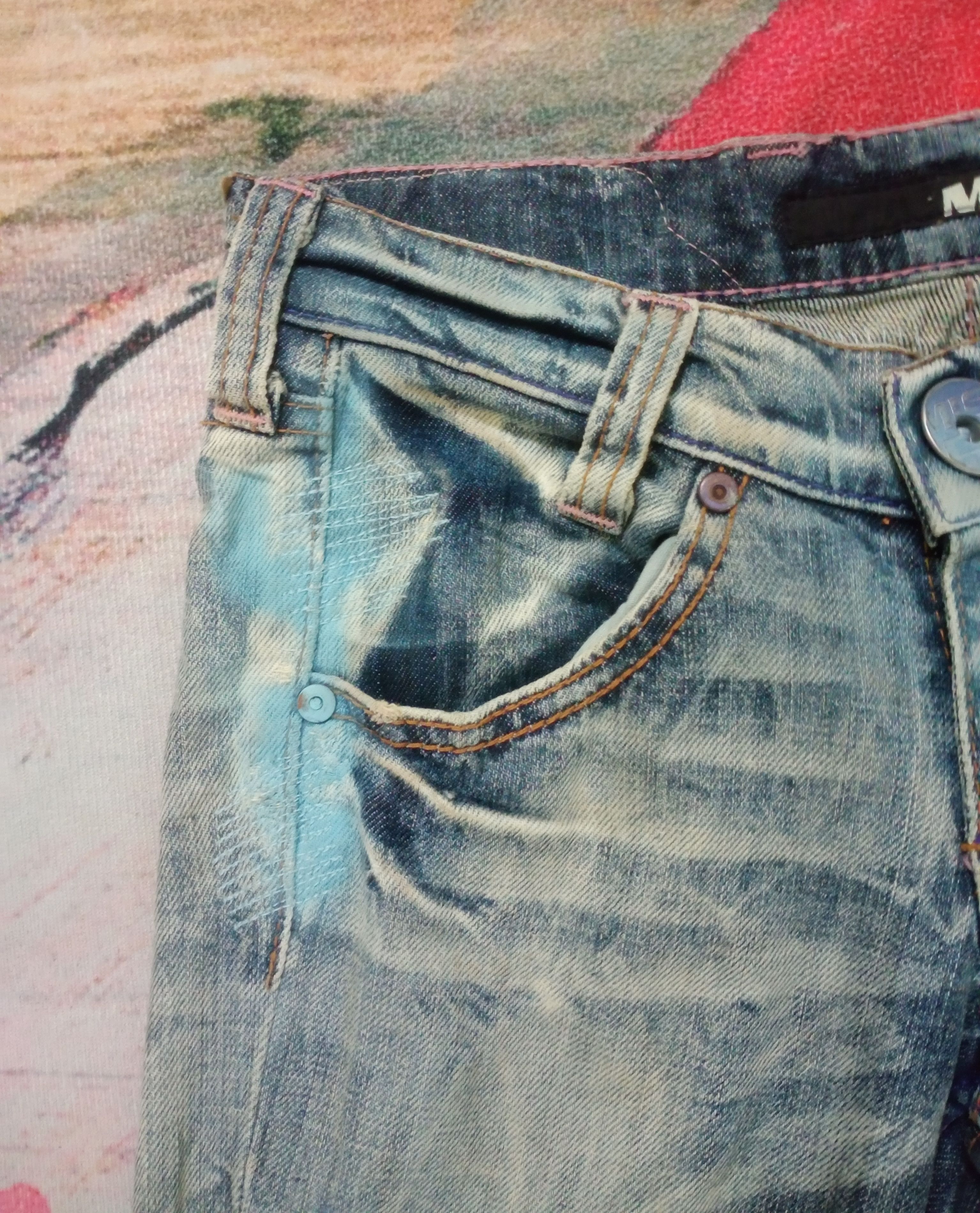 If Six Was Nine Rare Miss Sixty Flare Distressed Bootcut Jeans Size 28" / US 6 / IT 42 - 6 Thumbnail