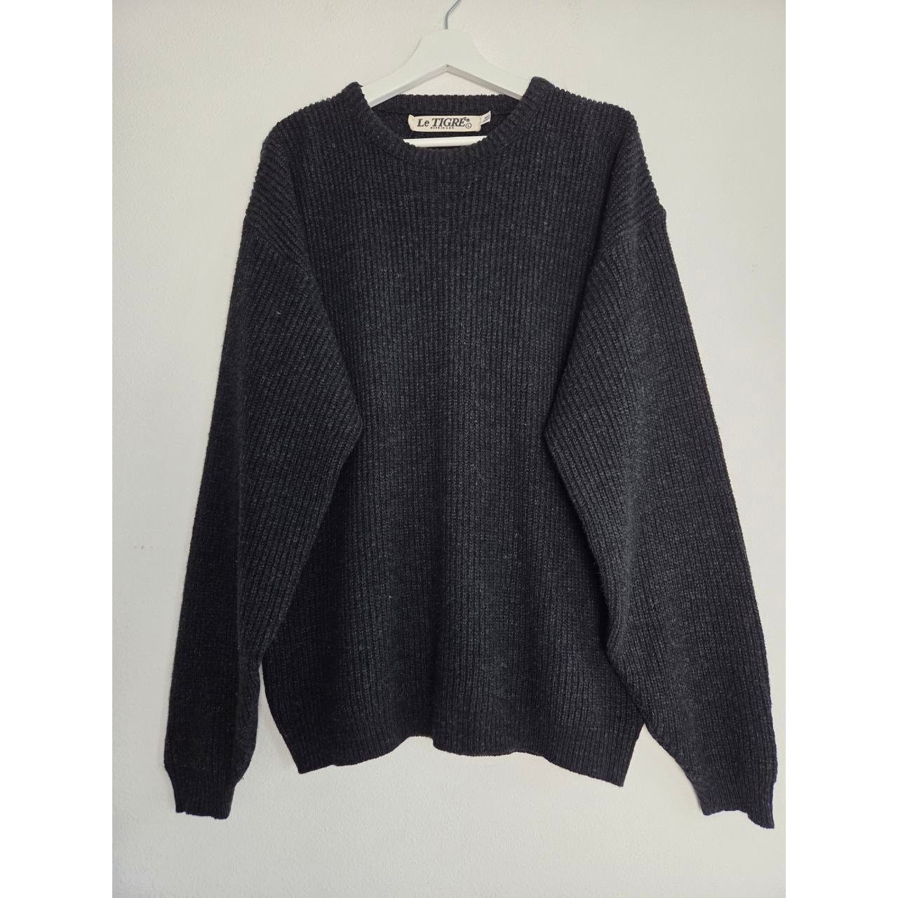 Le TIGRE Vintage Le Tigre Sweater Mens Large Charcoal Black Made USA Size US L / EU 52-54 / 3 - 1 Thumbnail