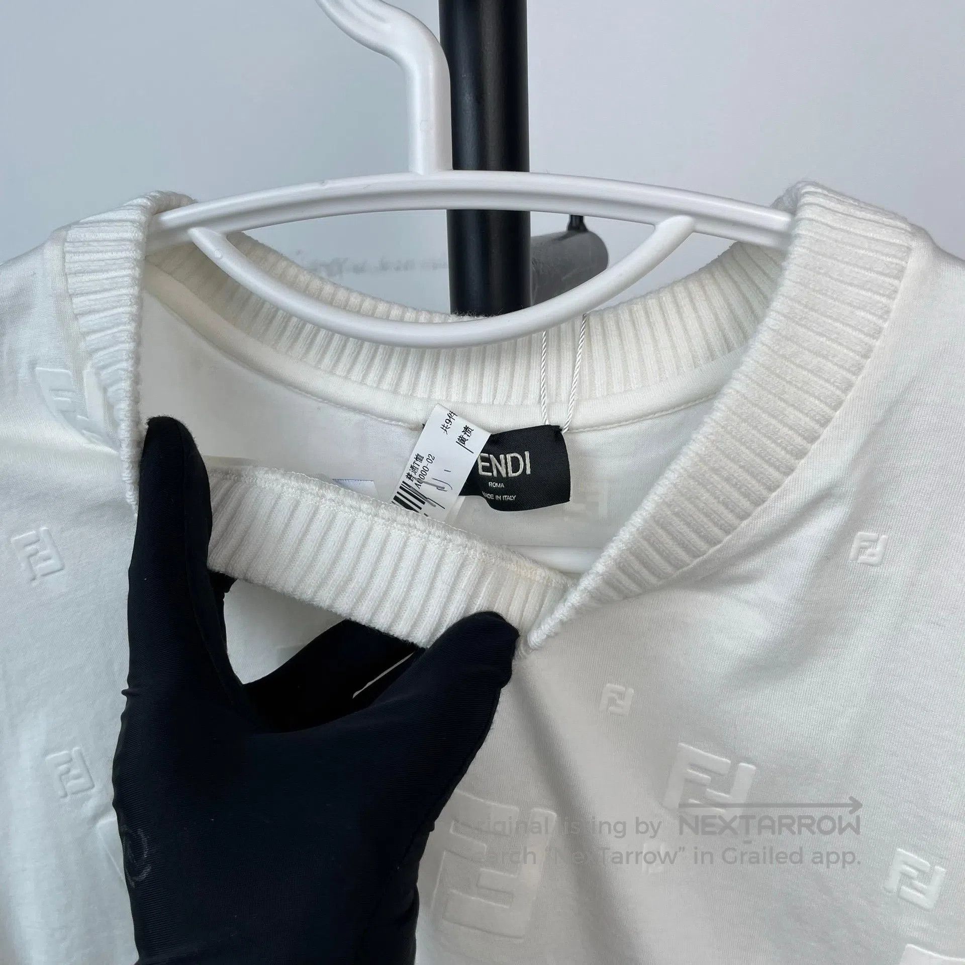 Fendi FENDI Classic Double F Embossed Short Sleeve T-Shirt| Size US M / EU 48-50 / 2 - 4 Thumbnail