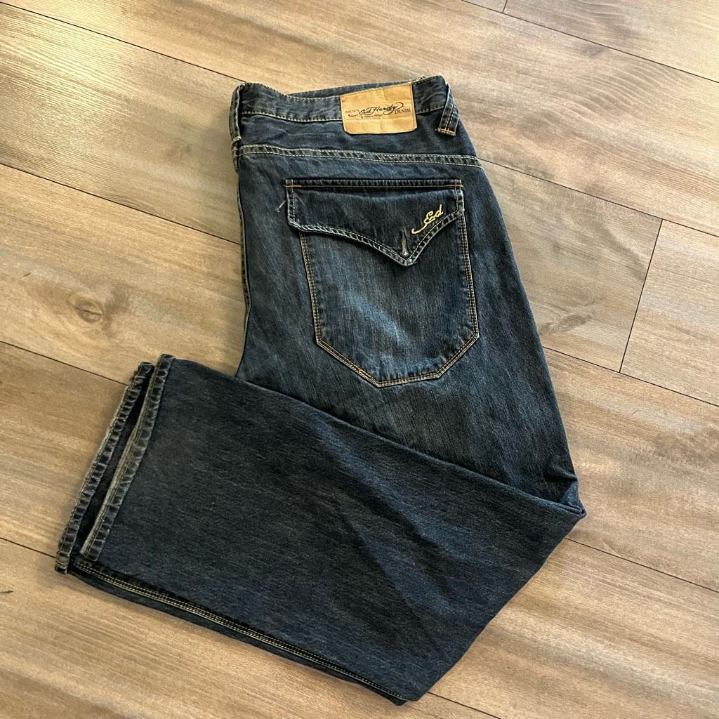 Ed Hardy by Christian Audigier Dark Wash Denim Jeans Men siz