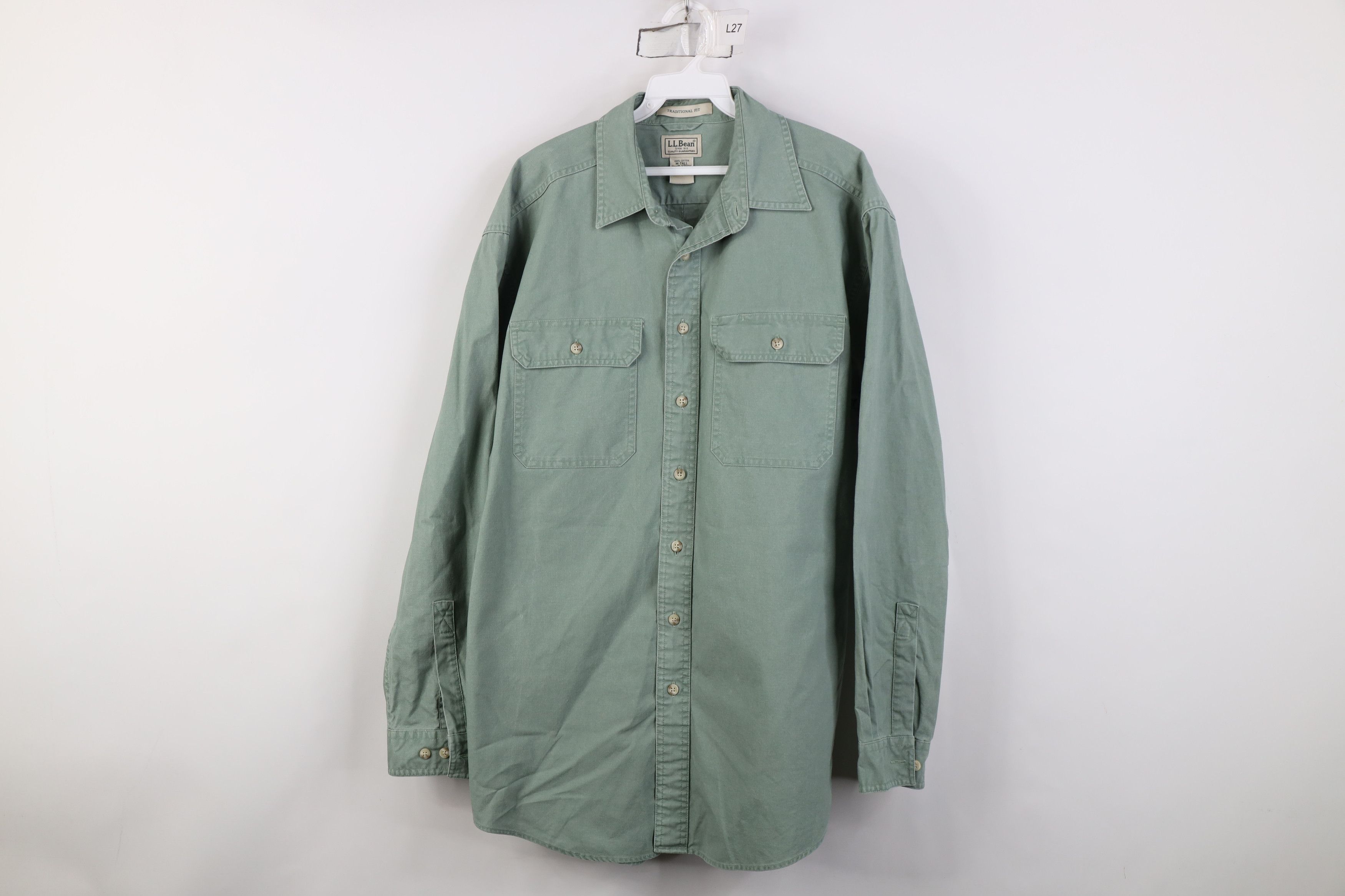 L.L. Bean Vintage 90s LL Bean Stonewash Safari Bush Poplin Shirt Size US M / EU 48-50 / 2 - 1 Thumbnail