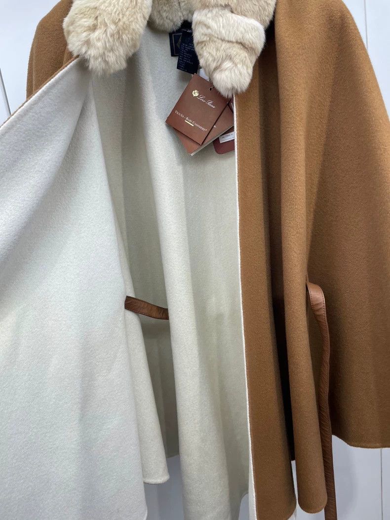Loro Piana LORO PIANA Caramel chameleon cat + camel fur cloak coat Size S / US 4 / IT 40 - 4 Thumbnail