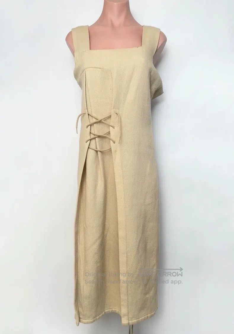 Yohji Yamamoto Yohji Yamamoto size os Beige corded suspender dress Size M / US 6-8 / IT 42-44 - 3 Thumbnail