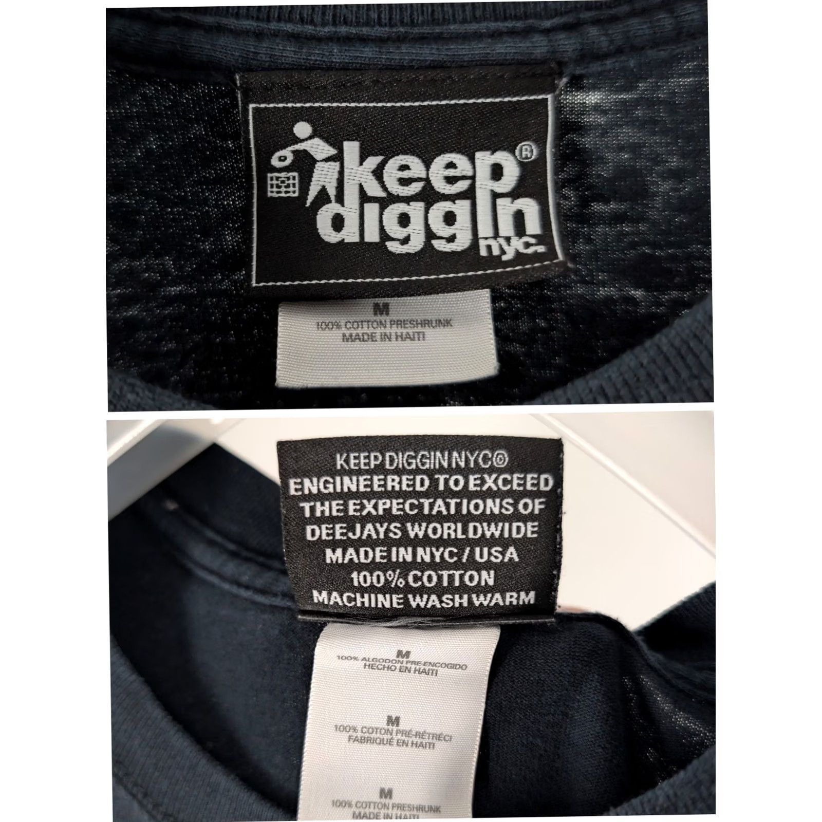Vintage VINTAGE Keep Diggin NYC Eric B For President Hip Hop Tee Shirt M Medium Black Mens | Y2K Rare Size US M / EU 48-50 / 2 - 4 Thumbnail