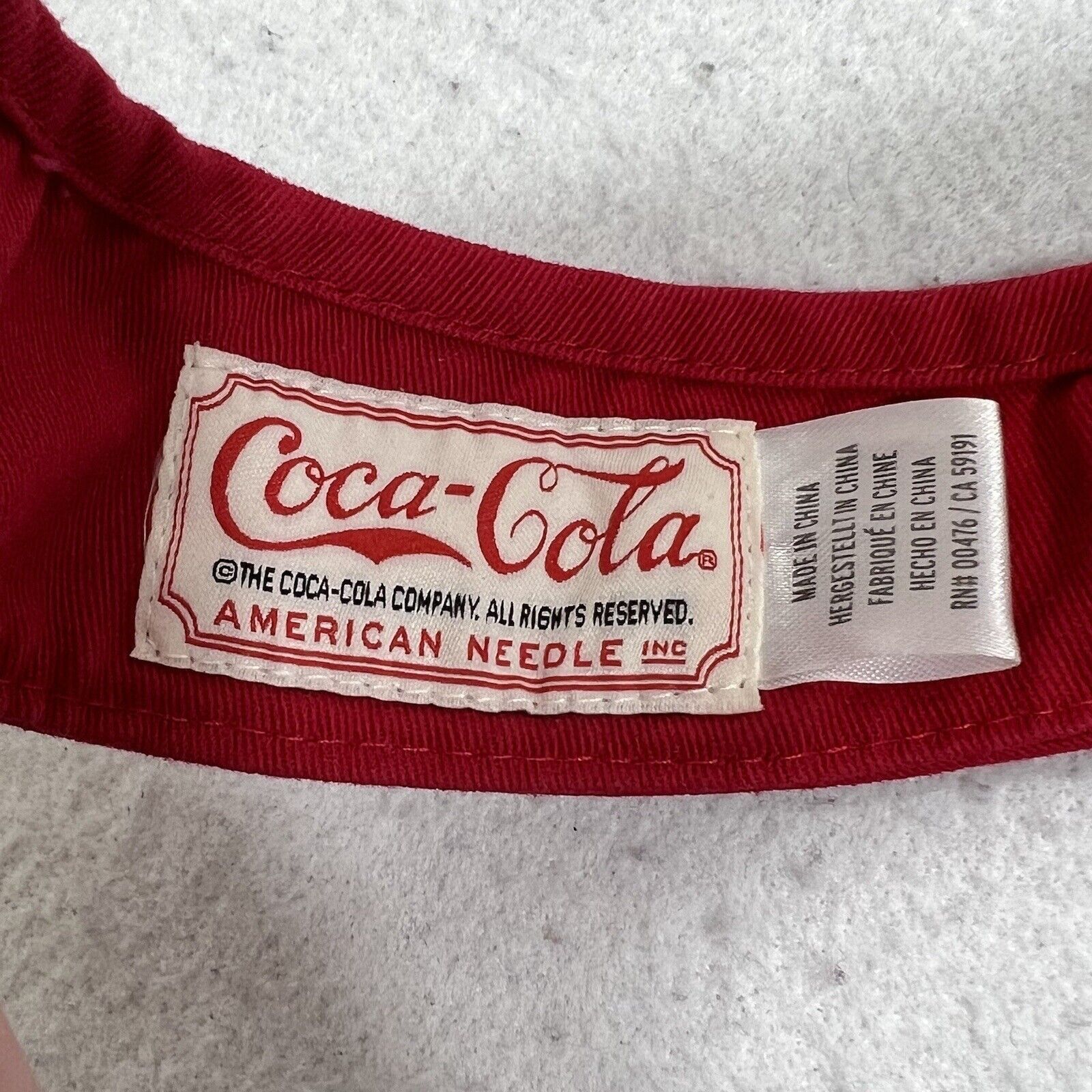 Coca Cola Coca-Cola Coke Visor Strapback Soda Logo Red American Needle Size ONE SIZE - 9 Thumbnail