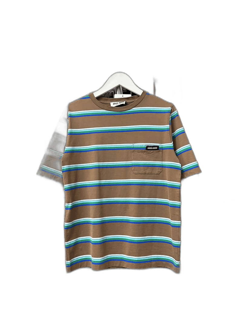 Prada Miumiu Striped Short Sleeve T-Shirt Size S / US 4 / IT 40 - 1 Thumbnail