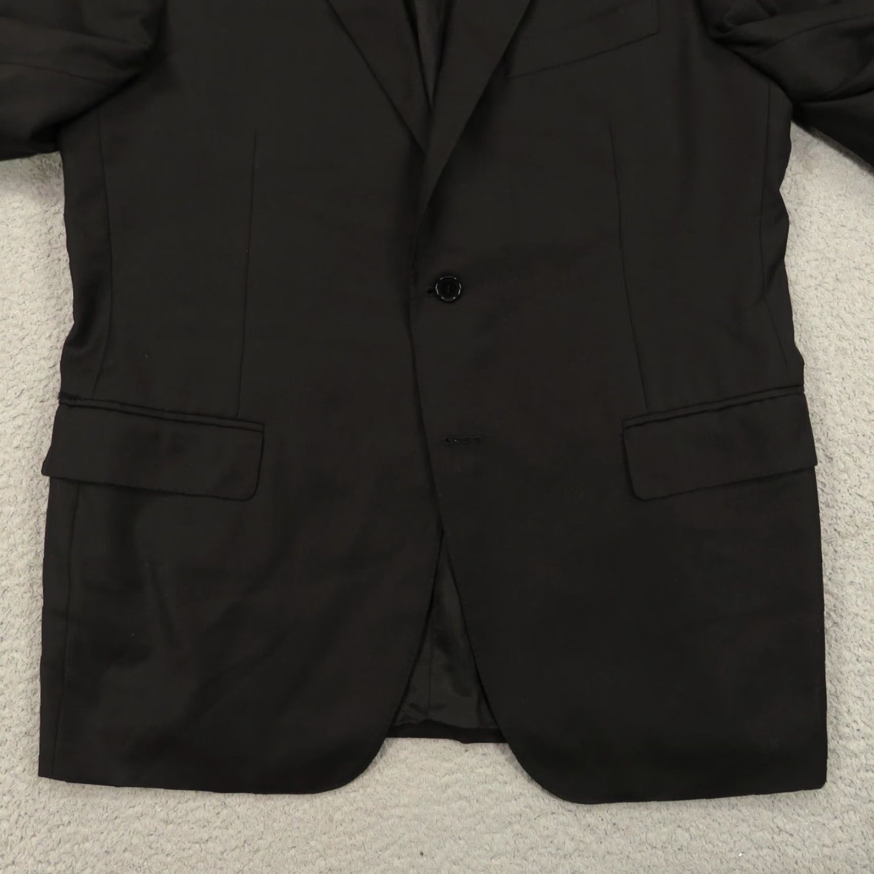 Canali Canali 1934 Blazer Wool Black 44R 2 Button Formal Jacket Single-Breasted Notch Lapel Double-Vented Mens Vintage No N/A Size 44R - 3 Thumbnail