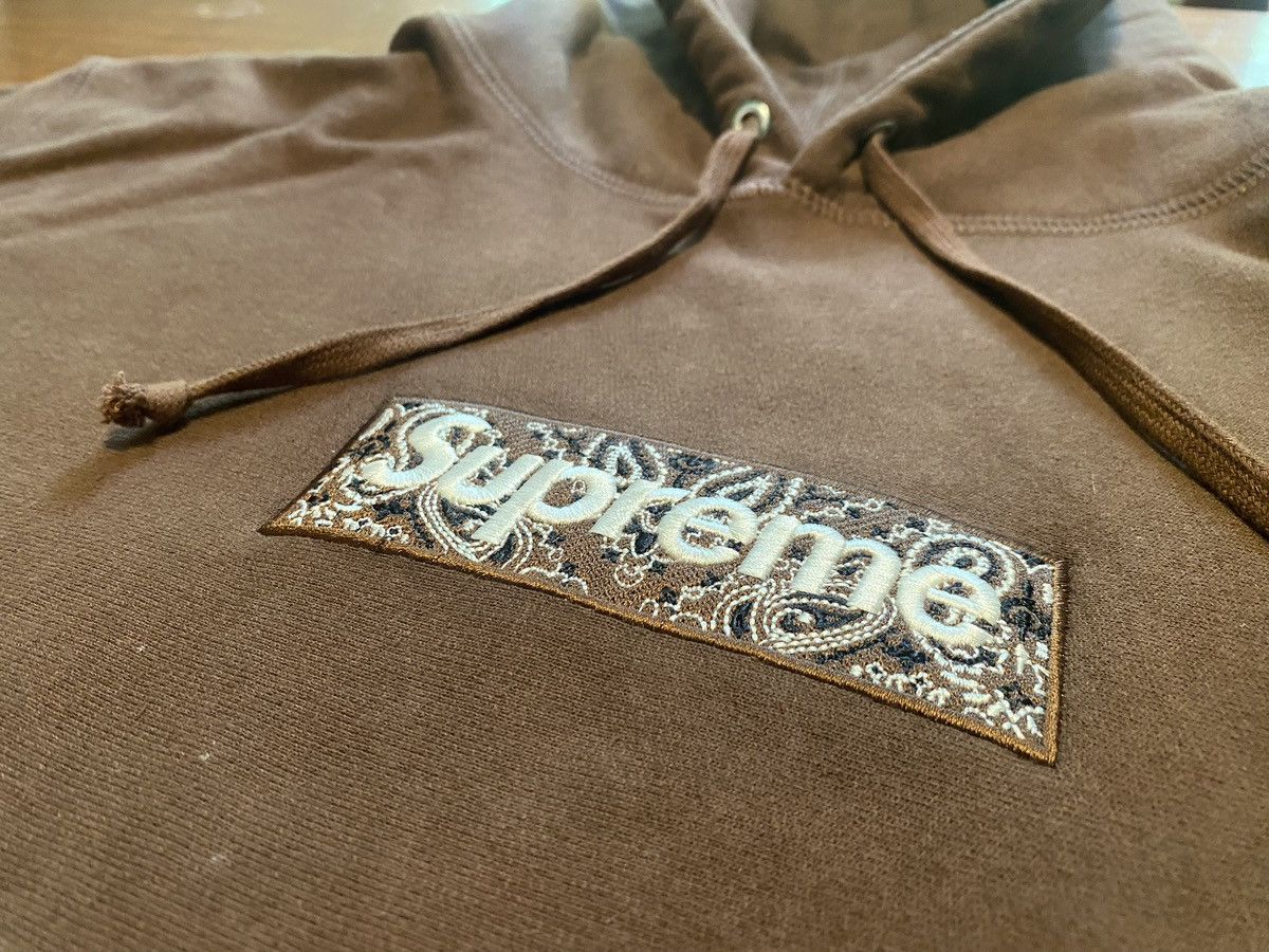 Supreme Supreme Bandana Box Logo Hooded Sweatshirt Dark Brown XL 