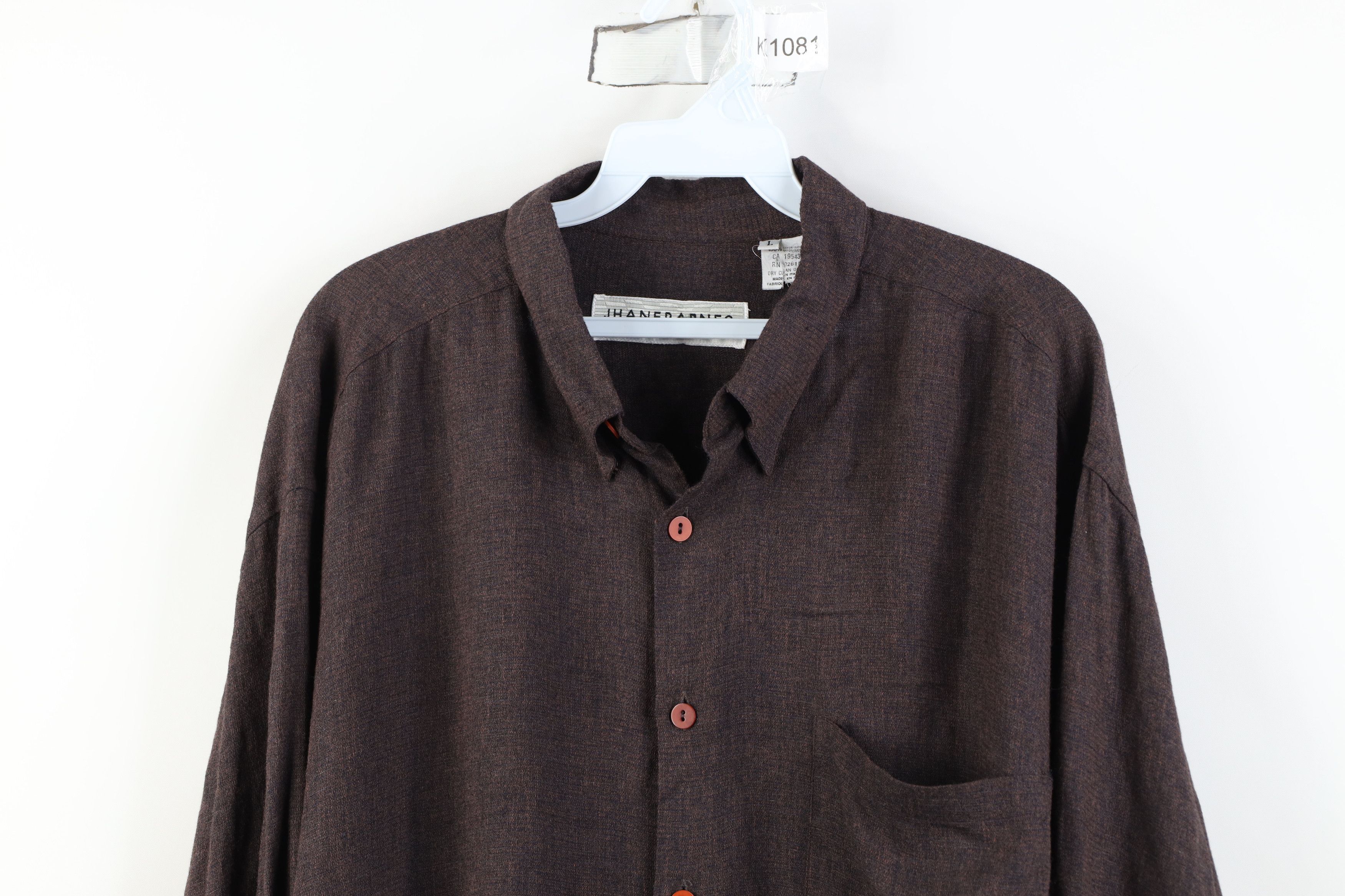 Vintage Vintage 90s Streetwear Rayon Gabardine Button Down Shirt Size US L / EU 52-54 / 3 - 2 Thumbnail