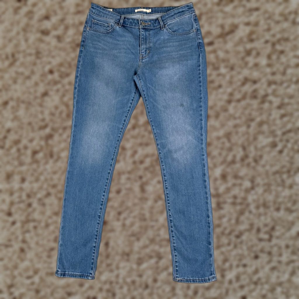 Levi's Levi's 700 Series Women's Skinny Jeans 32x30 Blue Denim Mid Rise Stretch Distressed 90s Vintage Inspired Size 24" / US 00 / IT 34 - 1 Thumbnail