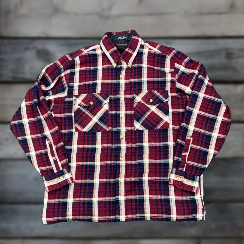 Arrow VINTAGE Arrow Red Plaid Flannel Shirt Adult Large Workwear 80s Grunge Casual Mens Clothing Size US L / EU 52-54 / 3 - 1 Thumbnail
