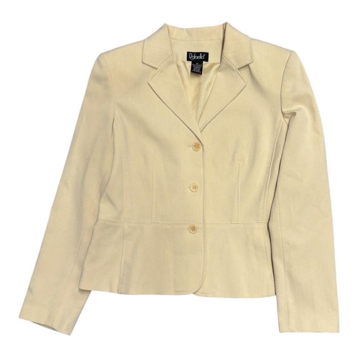 Vintage 90s Refaella Cream Beige Blazer Jacket Women Size 10
