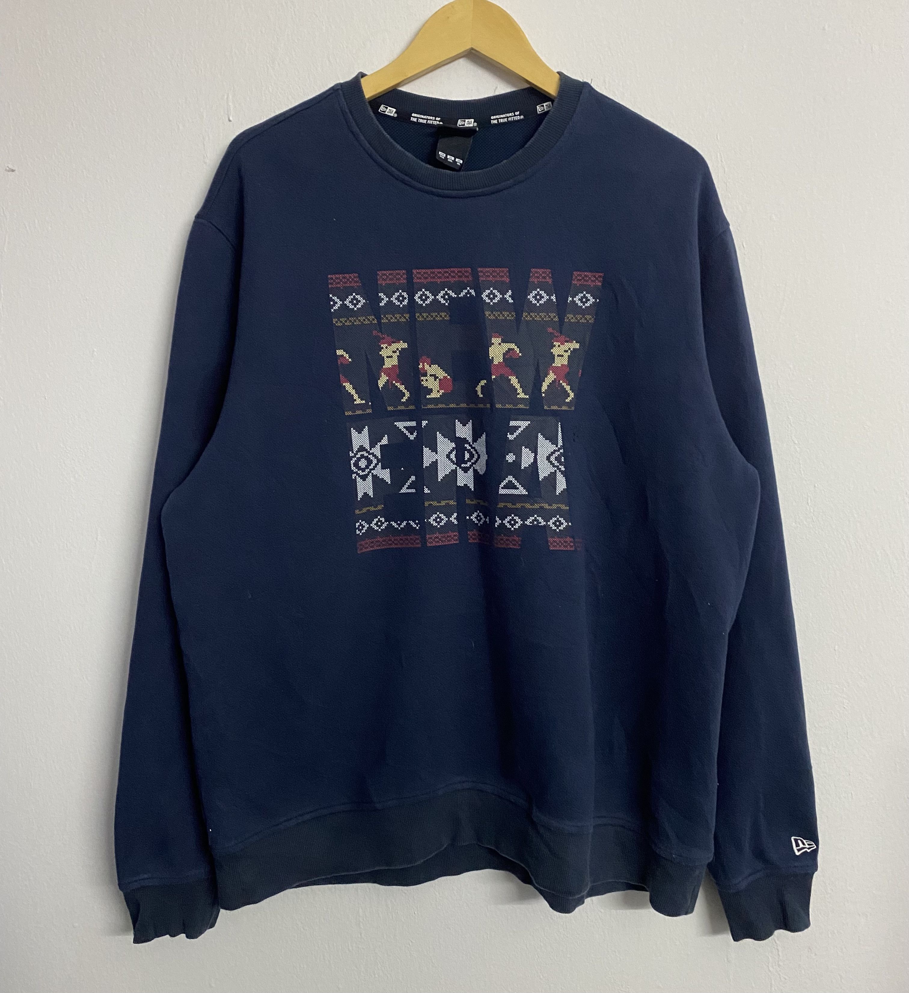 New Era New Era Navy Crewneck Sweatshirt Pixel Art Graphic Size XL Size US XL / EU 56 / 4 - 1 Thumbnail