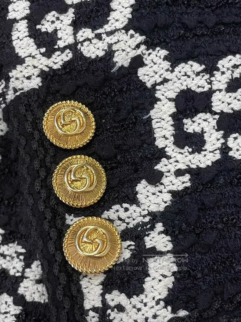 Gucci Gucci Black and white colour matching gold buckle full log Size S / US 4 / IT 40 - 2 Thumbnail