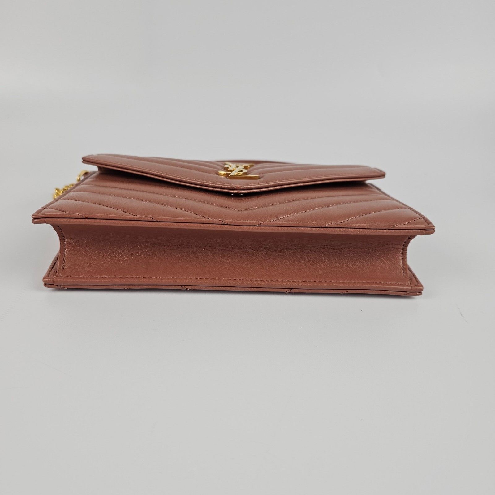 Saint Laurent Paris SAINT LAURENT Cassandre Envelope Barely Pink Leather Chain W Size ONE SIZE - 8 Thumbnail