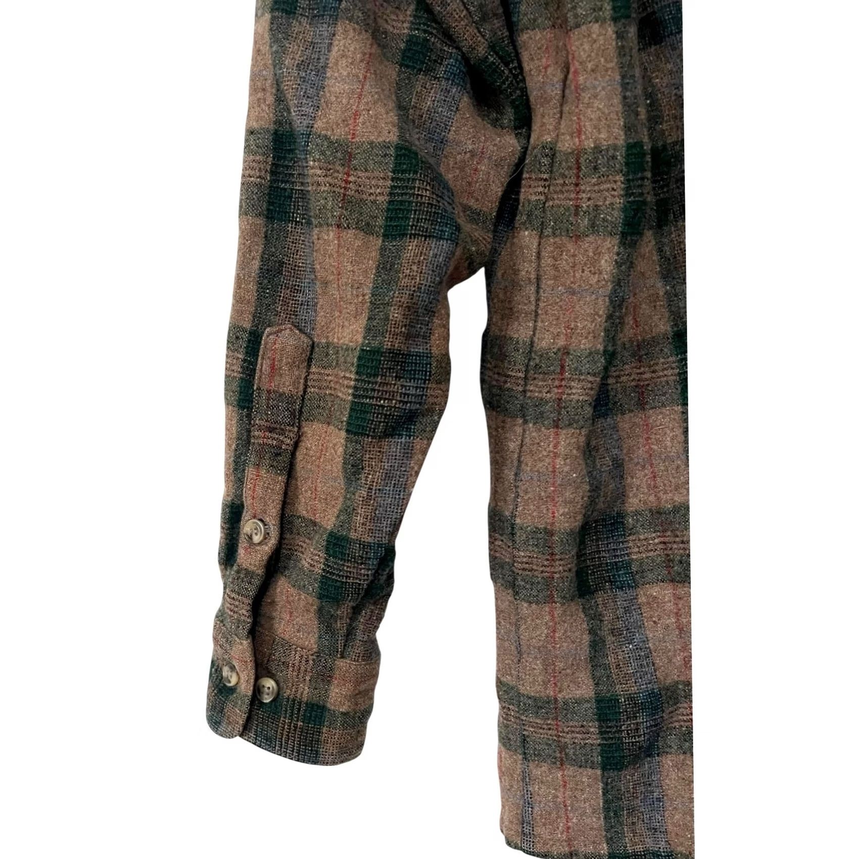 Etro VINTAGE Wool Thick Flannel Shirt Mens M Brown Plaid Retro Pockets Shirt Button-Up Long Sleeve Collared Fall Winter Casual Workwear Mens Size US M / EU 48-50 / 2 - 5 Thumbnail