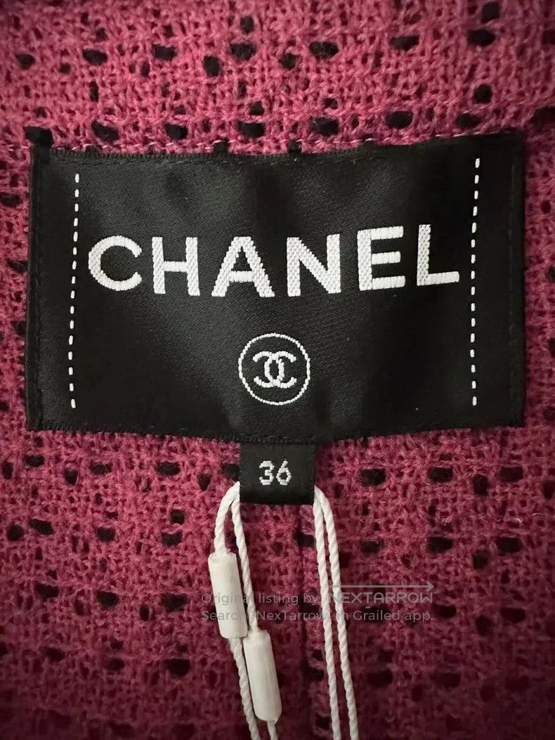 Chanel Chanel Black and pink classic knitted jacket Size XS / US 0-2 / IT 36-38 - 2 Thumbnail