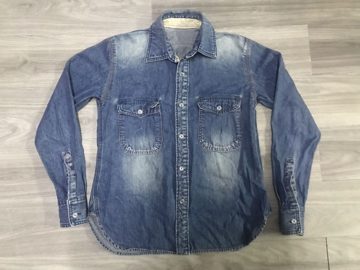 Buzz Rickson's × Indigo Reproduction USN Chambray Work Shirt Size US M / EU 48-50 / 2 - 6 Thumbnail