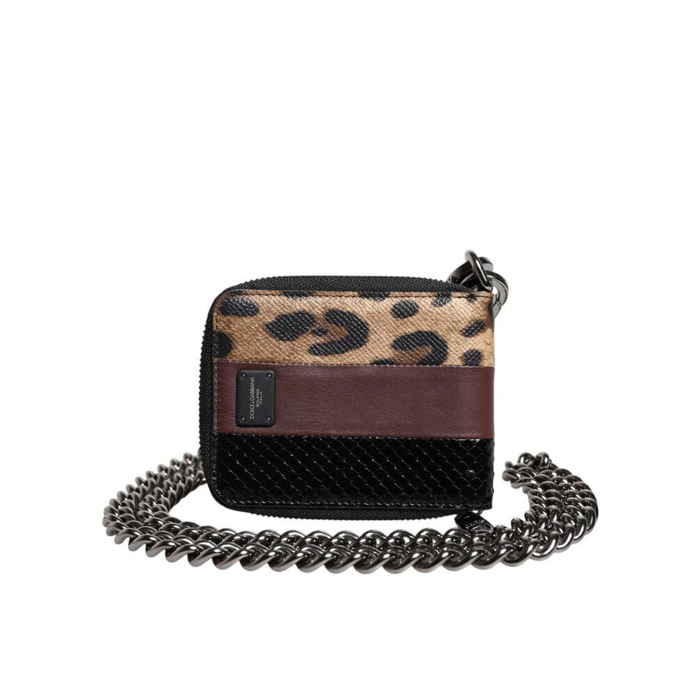 Dolce & Gabbana Dolce & Gabbana Multicolor Leopard Leather DG Bifold Card Ho Size ONE SIZE - 1 Thumbnail