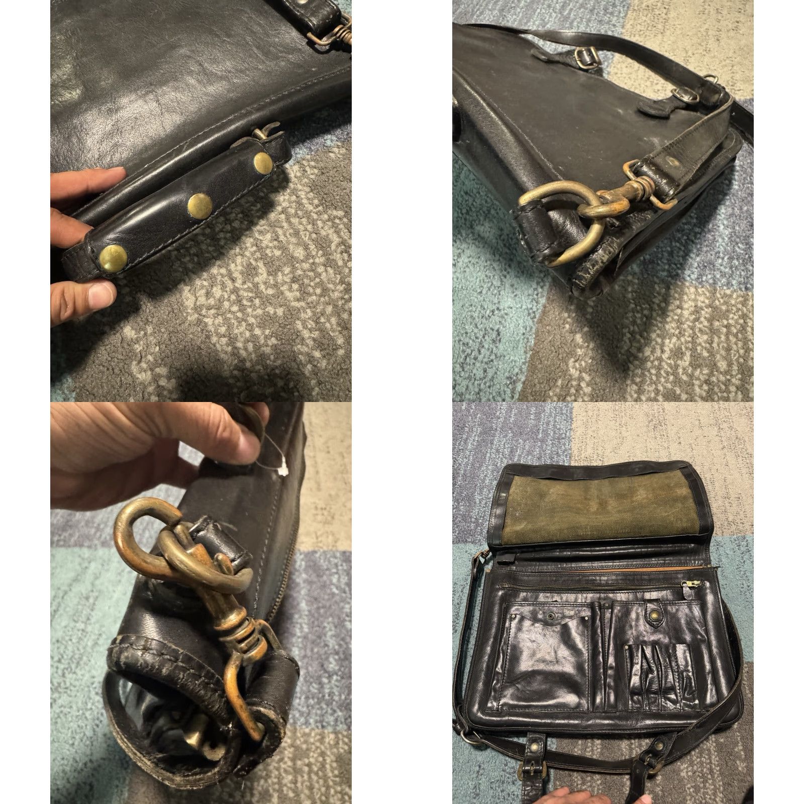 Vintage VINTAGE I Medici Firenze Made In Italy Leather black Messenger Shoulder Bag 15 Size ONE SIZE - 8 Thumbnail