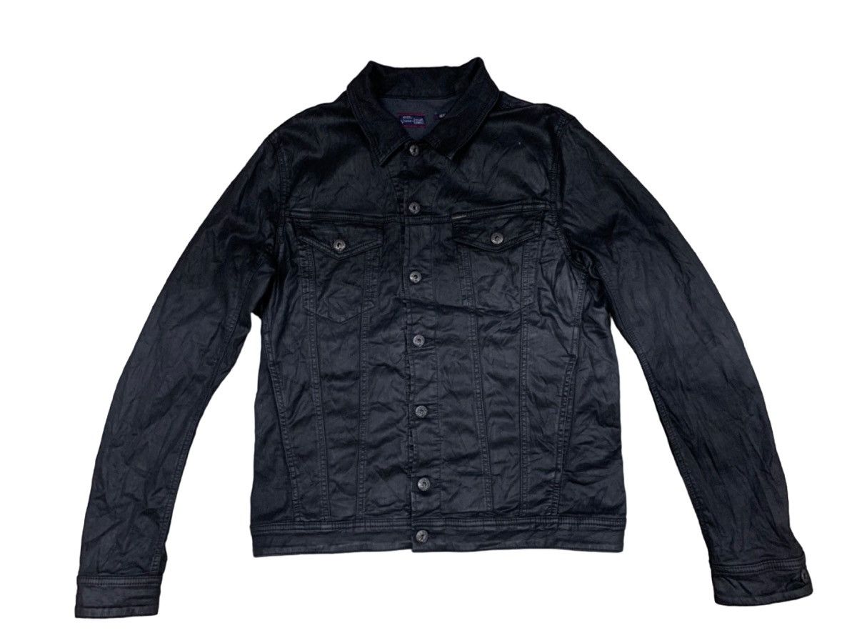 image of 90's Diesel Denim Cowhide Biker Leather Jacket in Black, Men's (Size Large)