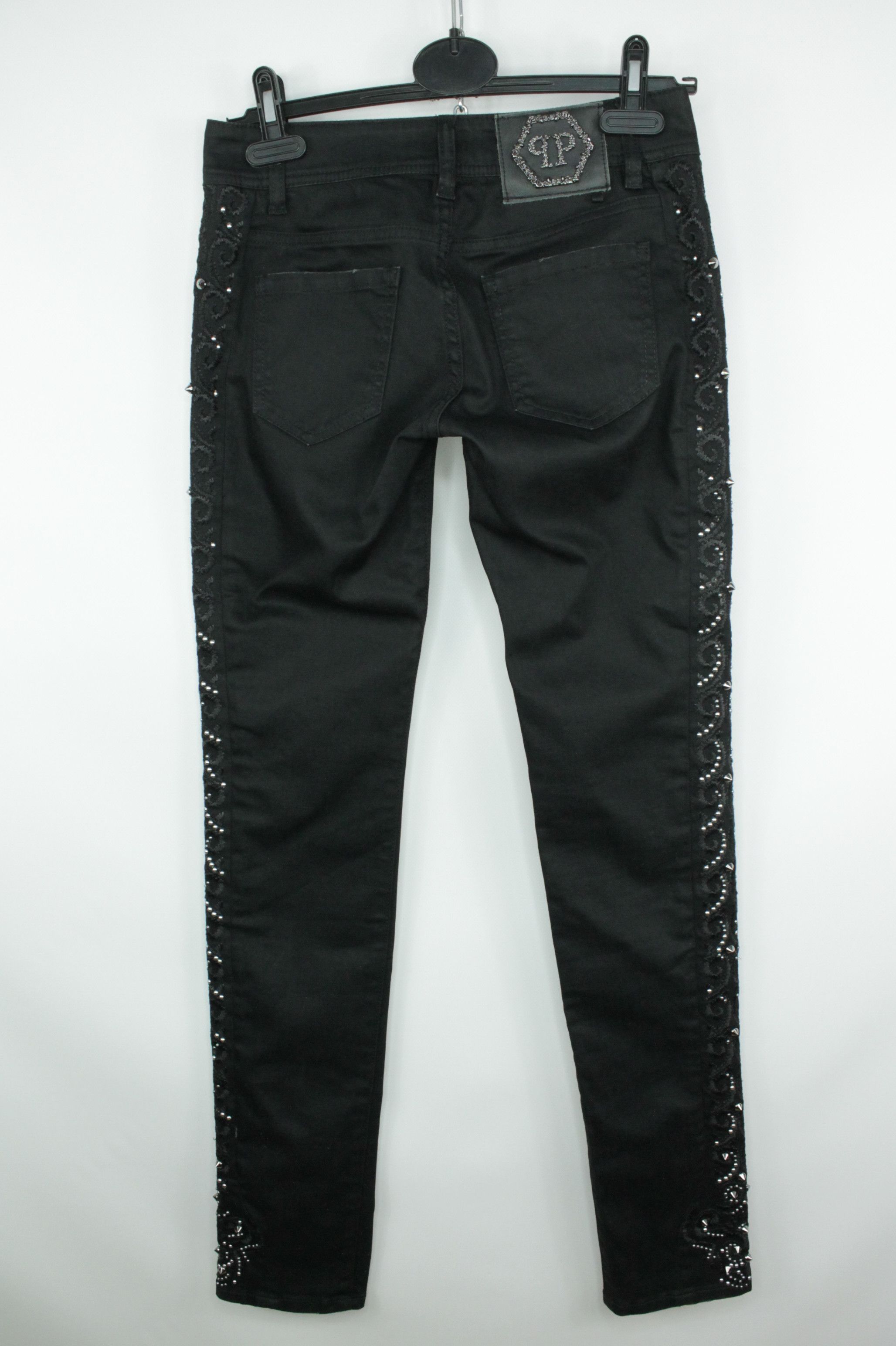 Designer × Philipp Plein Philipp Plein Strawberry Cheesecake Black Denim Women Jeans Size 26" / US 2 / IT 38 - 5 Thumbnail