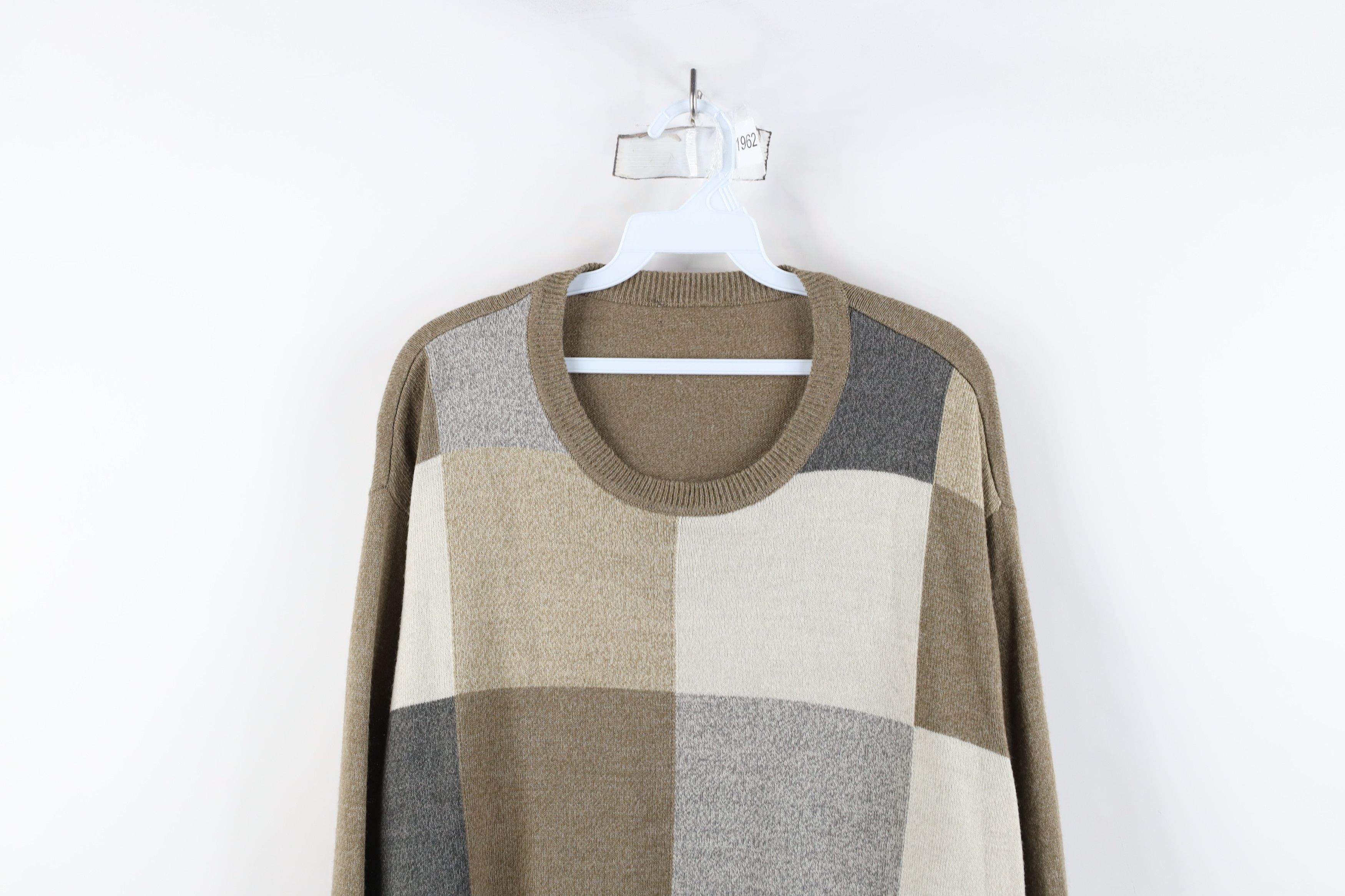 Vintage Vintage 90s Streetwear Patchwork Knit Crewneck Sweater Size US XXL / EU 58 / 5 - 2 Thumbnail