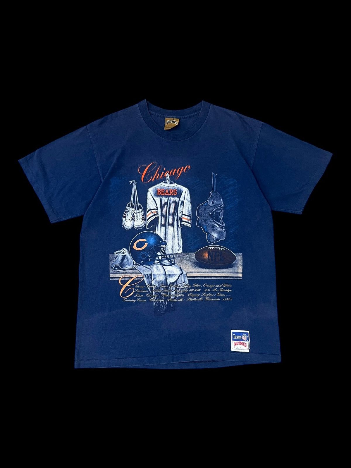 Salem Sportswear Vintage Chicago Bears Nutmeg Mills T-Shirt (Made in USA) Size US L / EU 52-54 / 3 - 1 Thumbnail
