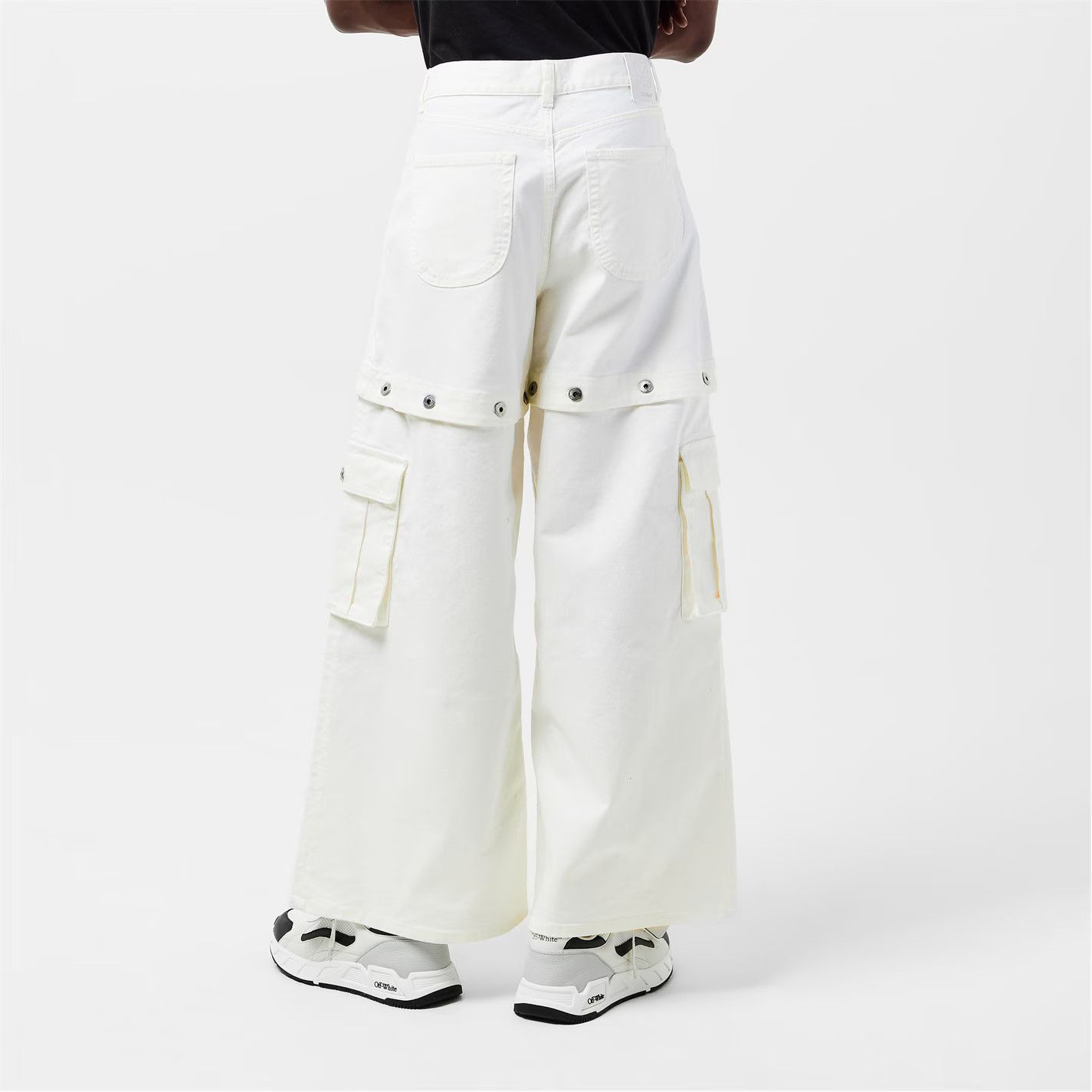 Off-White o1g2r1mq0326 Balloon Wide Leg Jeans in White Size US 31 - 3 Thumbnail