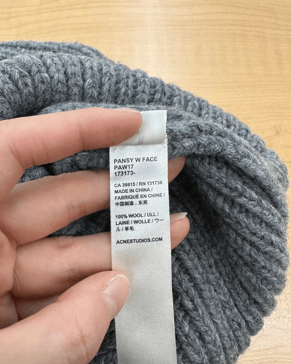 Acne Studios Acne Studios New Grey Melange Large Face Logo Beanie Size ONE SIZE - 9 Thumbnail
