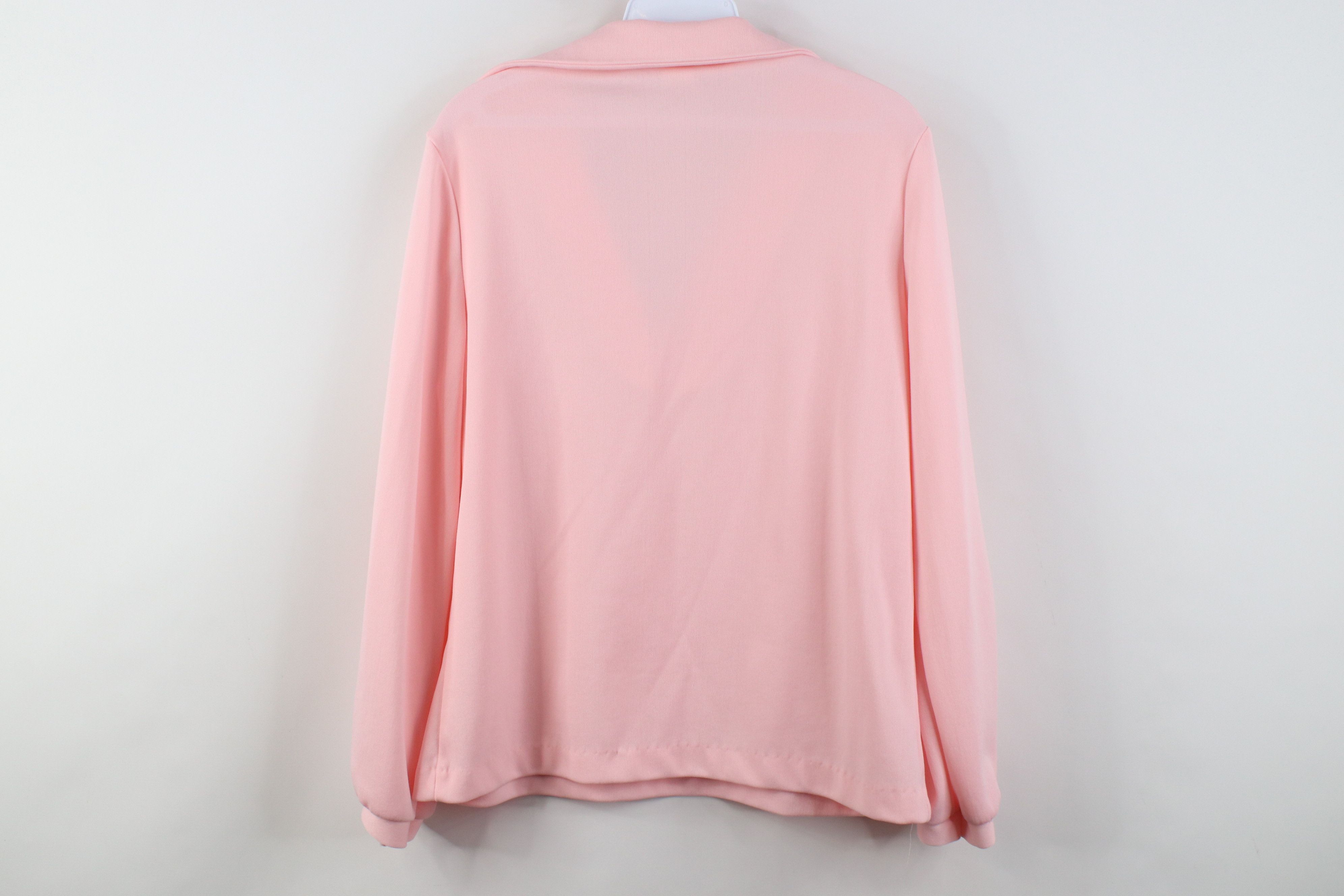 Vintage Vintage 70s Streetwear Knit Collared Pullover Shirt Pink USA Size XXL / US 16-18 / IT 52-54 - 9 Thumbnail