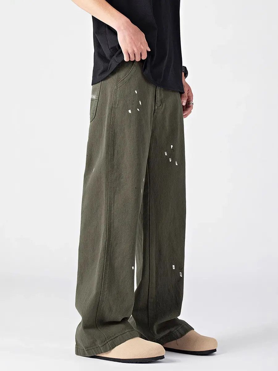 Japanese Brand × Jean Retro loose splashed ink wide leg jeans Size US 32 / EU 48 - 3 Thumbnail
