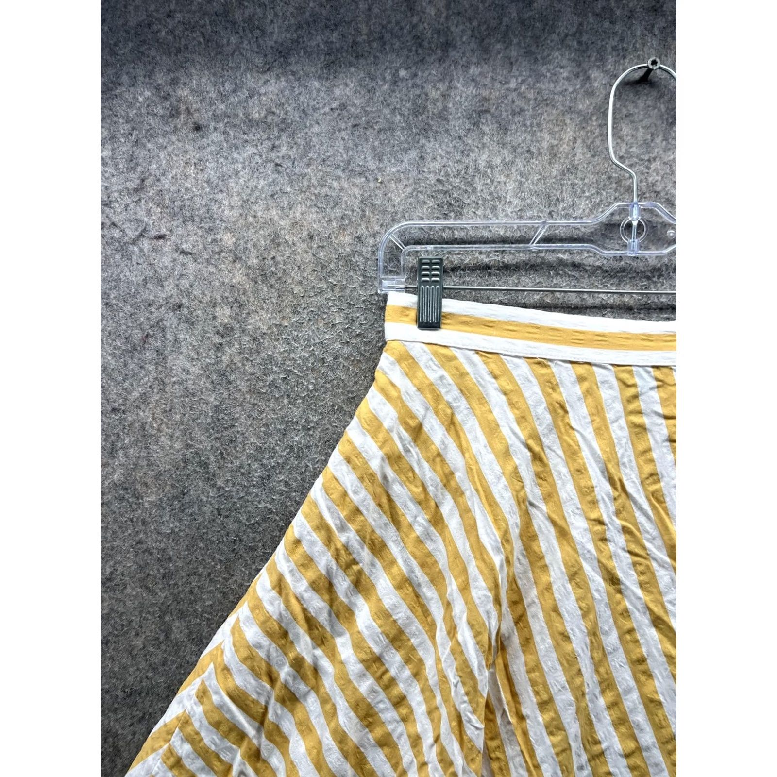 Vintage CELANDINE Skirt Womens S Yellow Small White Stripe Line Full Knee Length Casual Size 28" / US 6 / IT 42 - 5 Thumbnail